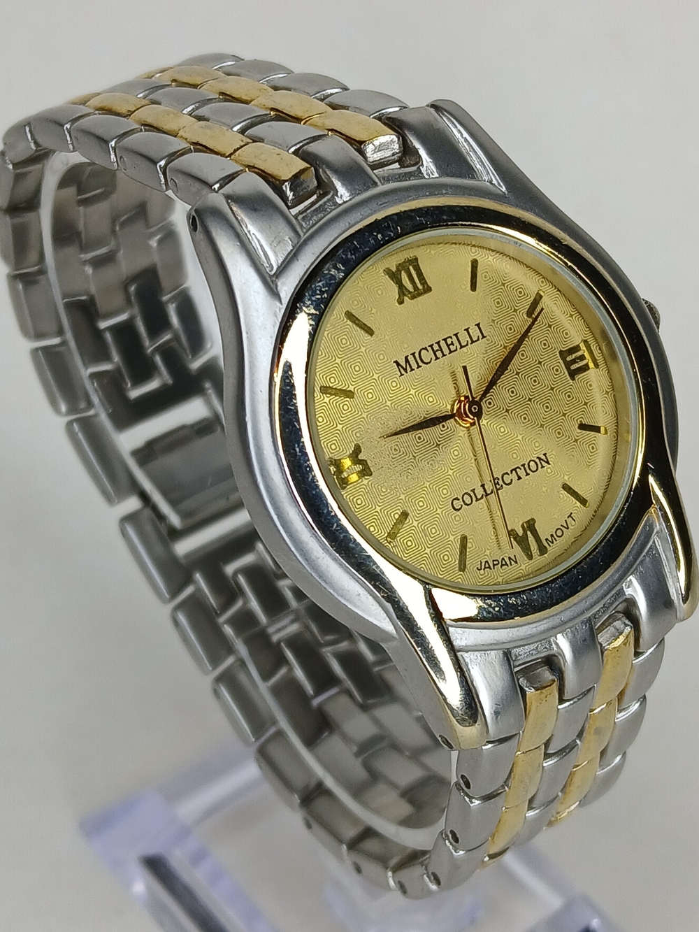 Michelli Collection Watch Two Tone Gold Dial Japan Movt Stainless Back Quartz